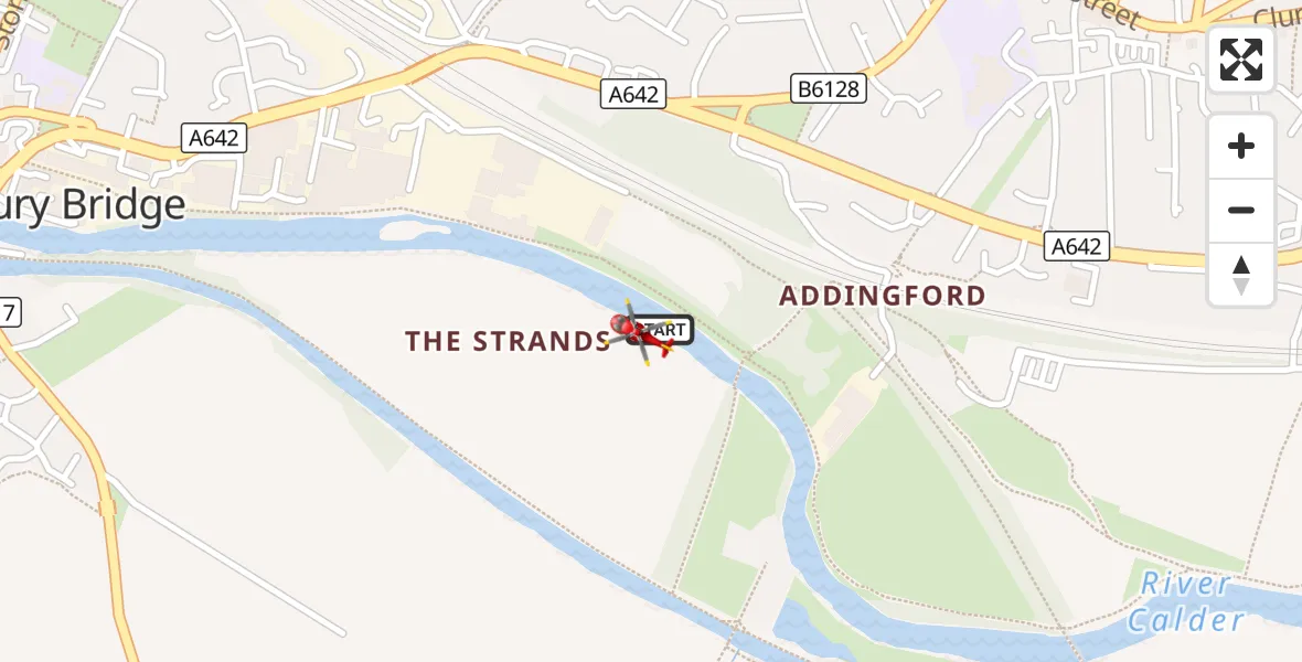 Flight route Air Ambulance Helicopter Horbury - Horbury Bridge, 17 September 2026, 15:22