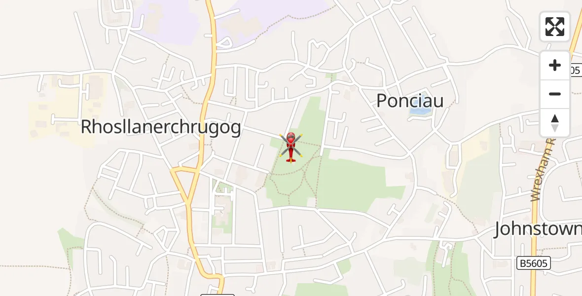 Flight route Air Ambulance Helicopter Ponciau - Ponciau, 17 September 2026, 16:28