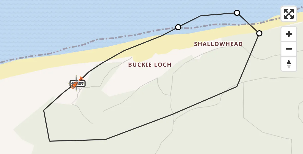 Flight route Coastguard Helicopter Buckie Loch - Buckie Loch, 17 September 2026, 20:20