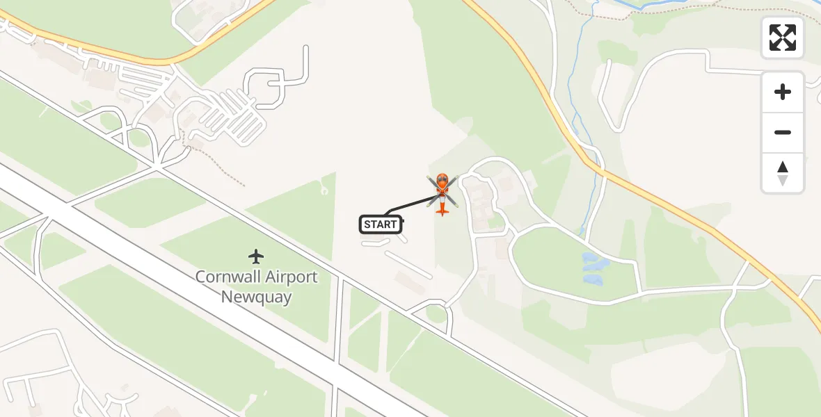 Flight route Coastguard Helicopter Cornwall Airport Newquay - Cornwall Airport Newquay, 18 September 2026, 07:12