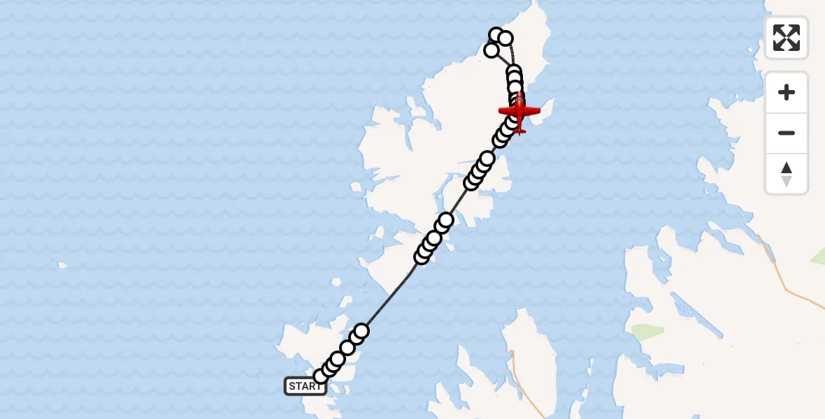 Flight route Air Ambulance Aircraft North Atlantic Ocean - Stornoway Airport, 18 September 2026, 09:24