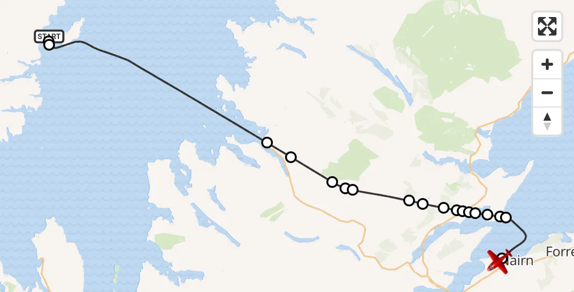 Flight route Air Ambulance Aircraft Stornoway Airport - Delnies, 18 September 2026, 10:20