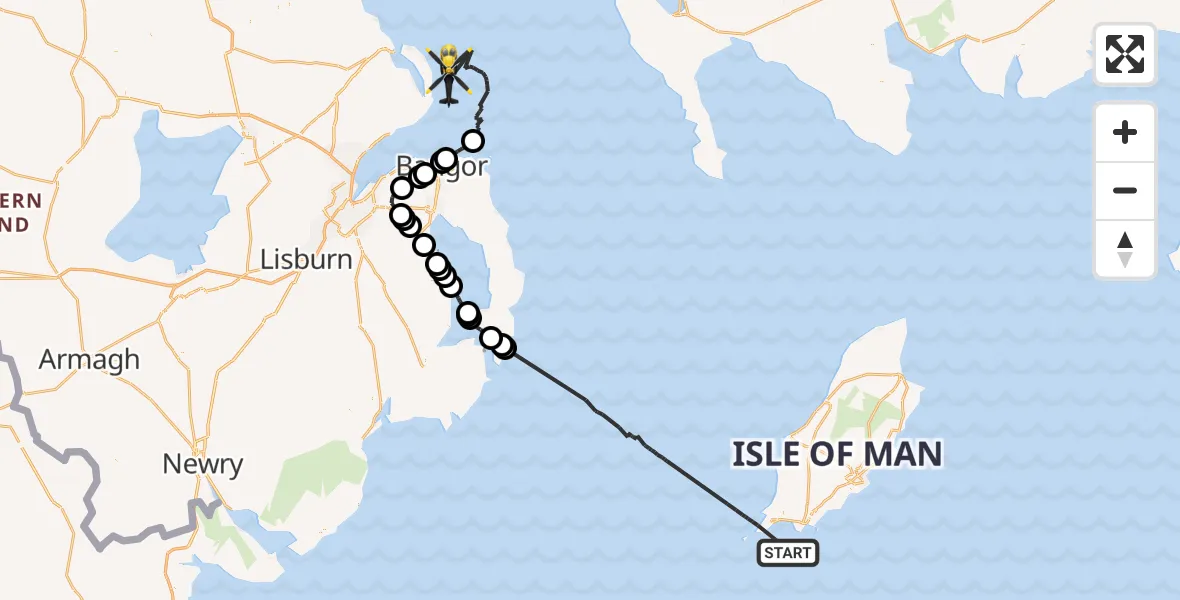 Flight route Police Helicopter Irish Sea - Irish Sea, 18 September 2026, 13:13