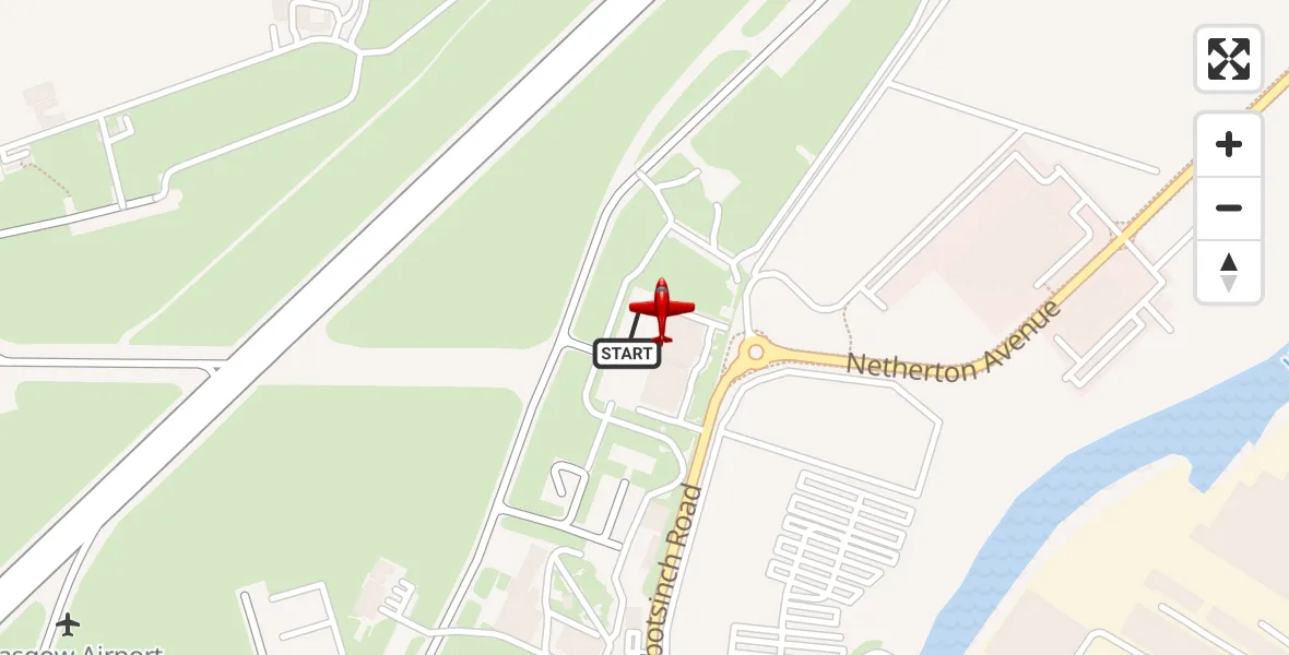 Flight route Air Ambulance Aircraft Glasgow Airport - Glasgow Airport, 18 September 2026, 15:07