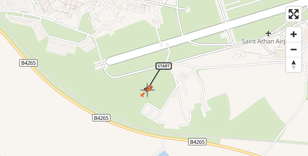 Flight route Coastguard Helicopter MOD St Athan - MOD St Athan, 18 September 2026, 18:03