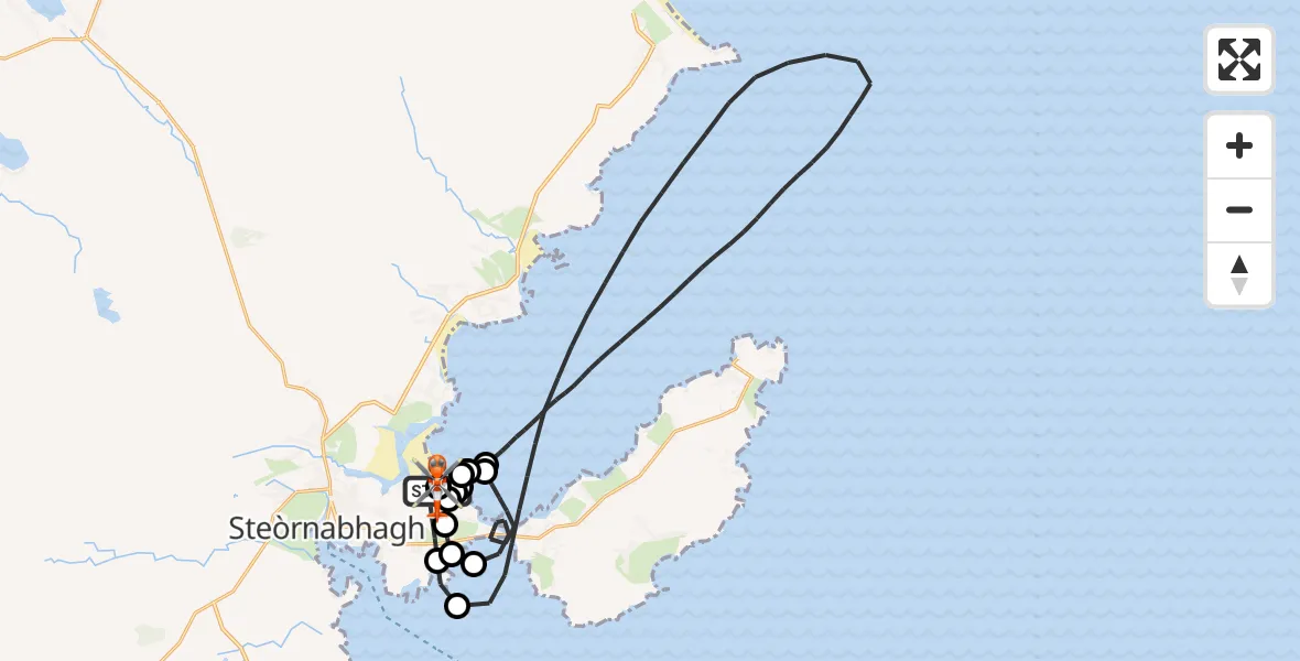 Flight route Coastguard Helicopter Stornoway Airport - Stornoway Airport, 19 September 2026, 09:19