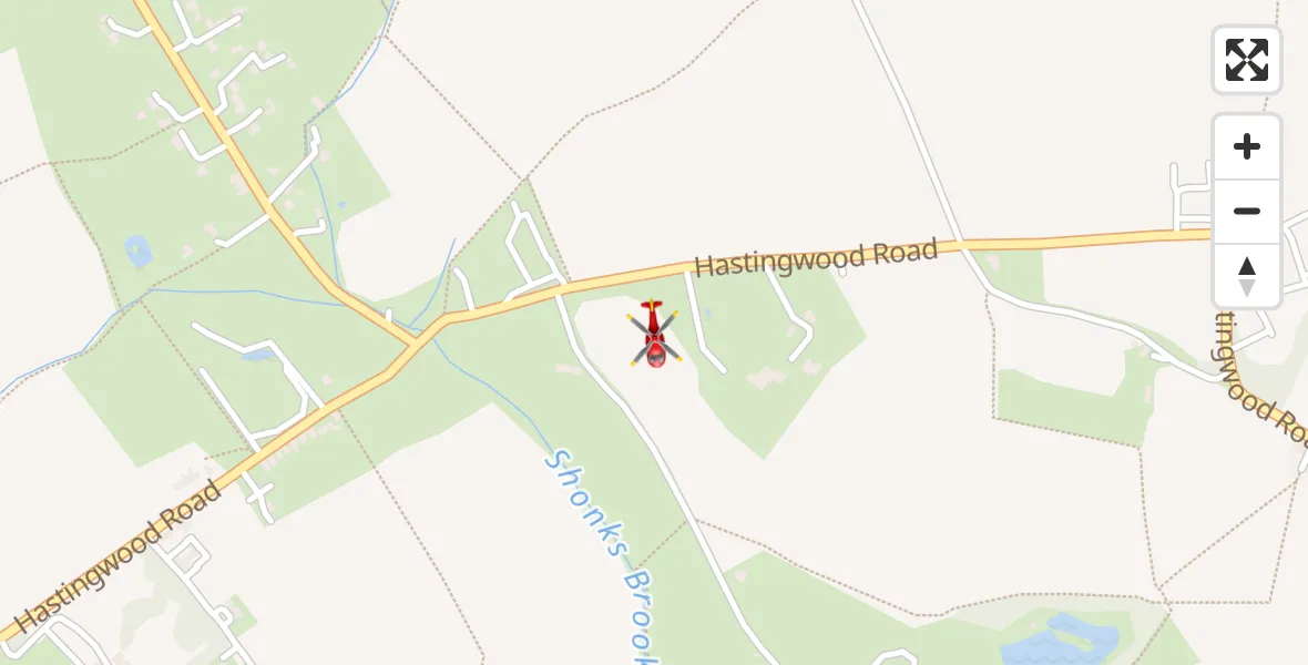 Flight route Air Ambulance Helicopter North Weald Bassett - North Weald Bassett, 19 September 2026, 12:48