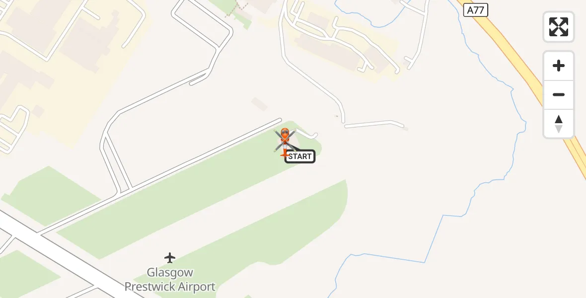 Flight route Coastguard Helicopter Glasgow Prestwick Airport - Glasgow Prestwick Airport, 19 September 2026, 13:20