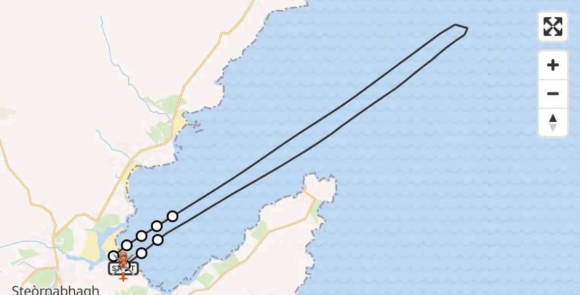 Flight route Coastguard Helicopter Stornoway Airport - Stornoway Airport, 19 September 2026, 14:23