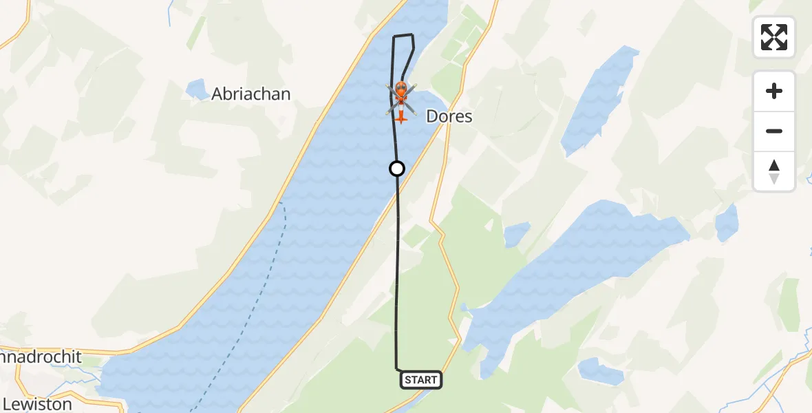 Flight route Coastguard Helicopter Highland - Loch Ness, 19 September 2026, 16:13