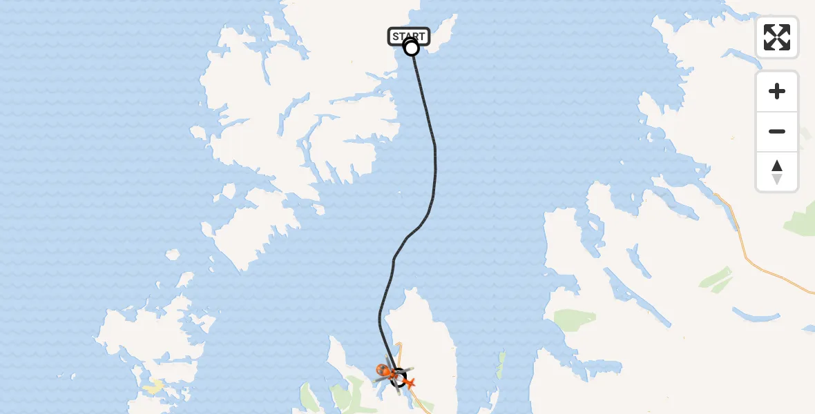 Flight route Coastguard Helicopter Stornoway Airport - Kingsburgh - Cinnseaborg, 19 September 2026, 21:16