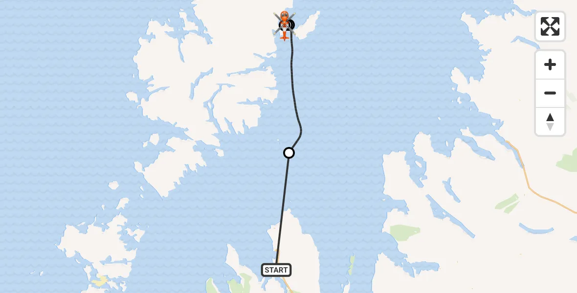 Flight route Coastguard Helicopter Uig - Ùige - Stornoway Airport, 19 September 2026, 22:38