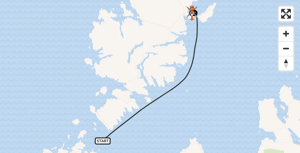 Flight route Coastguard Helicopter Inner Seas - Stornoway Airport, 20 September 2026, 09:31