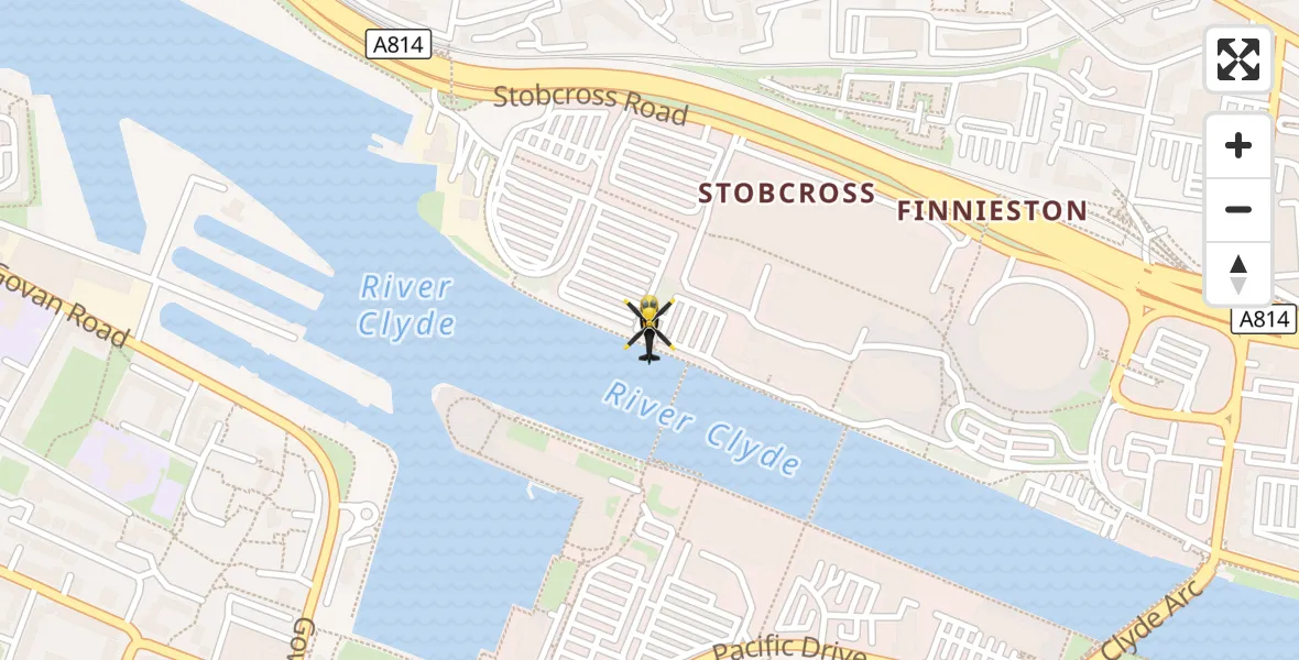Flight route Police Helicopter Glasgow Seaplane Terminal - Glasgow Seaplane Terminal, 20 September 2026, 10:36
