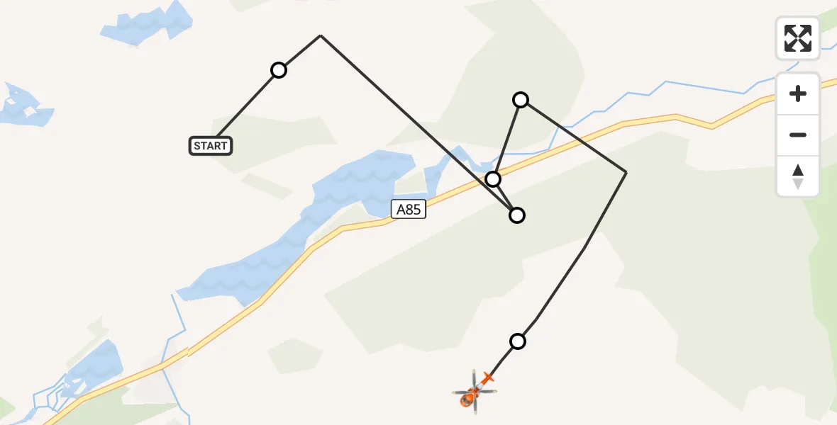 Flight route Coastguard Helicopter Portnellan - Loch Dochart House, 20 September 2026, 12:28