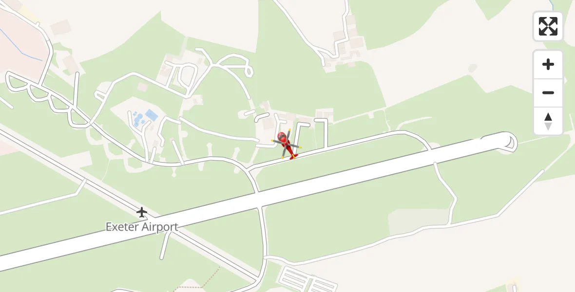 Flight route Air Ambulance Helicopter Exeter International Airport - Exeter International Airport, 20 September 2026, 13:49