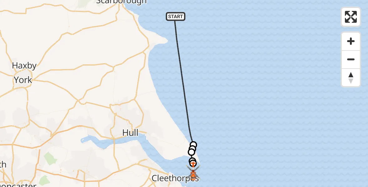 Flight route Coastguard Helicopter North Sea - North Sea, 20 September 2026, 14:00