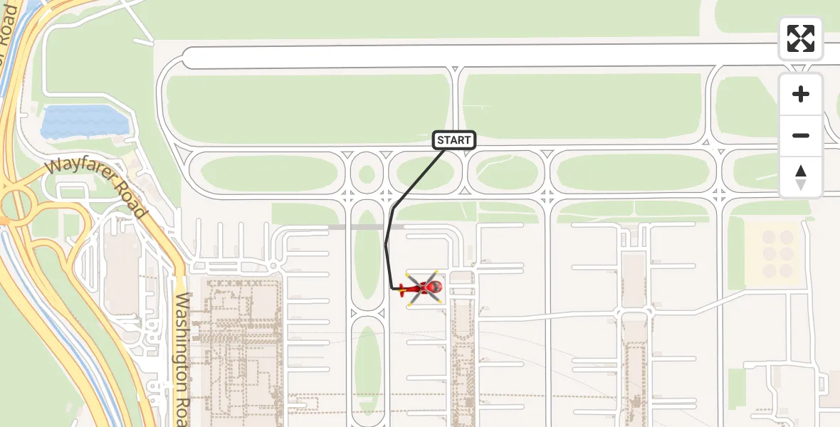 Flight route Air Ambulance Helicopter London Heathrow Airport - London Heathrow Airport, 20 September 2026, 15:15