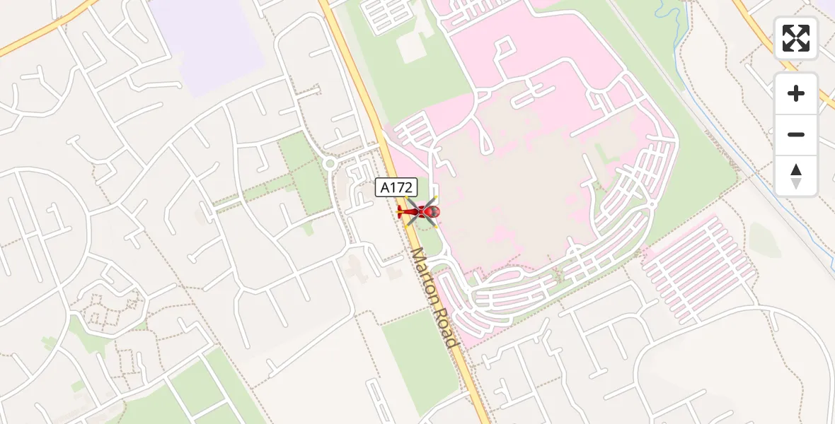Flight route Air Ambulance Helicopter James Cook University Hospital - James Cook University Hospital, 20 September 2026, 17:28
