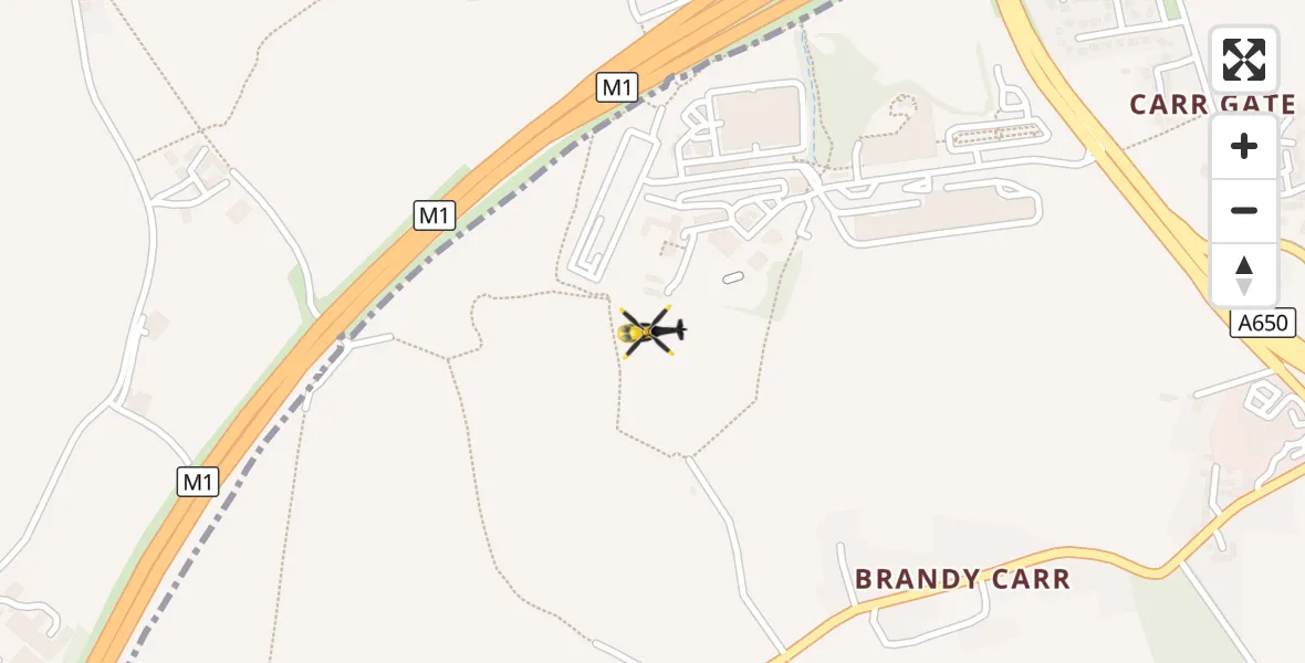 Flight route Police Helicopter East Ardsley - East Ardsley, 20 September 2026, 19:08