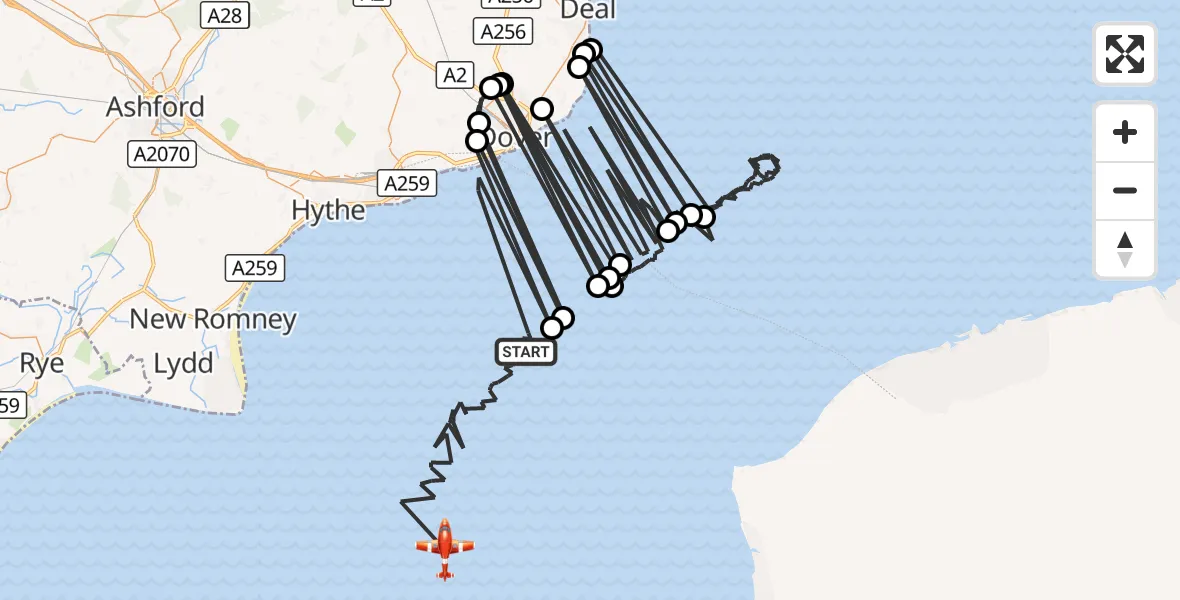 Flight route Coastguard Drone English Channel - English Channel, 21 September 2026, 02:13