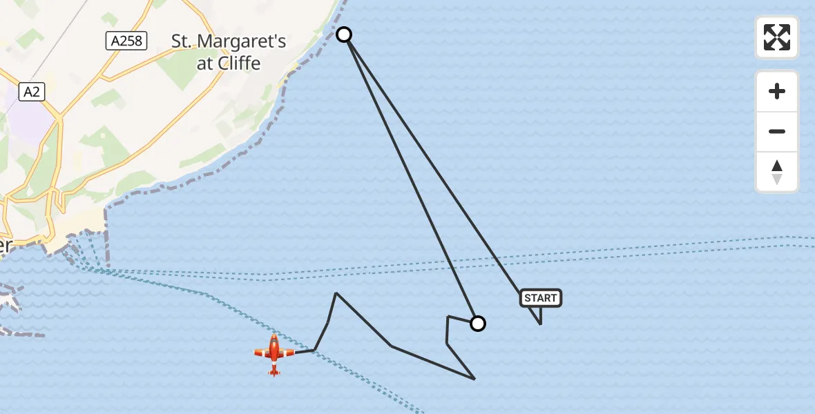 Flight route Coastguard Drone English Channel - English Channel, 21 September 2026, 10:13