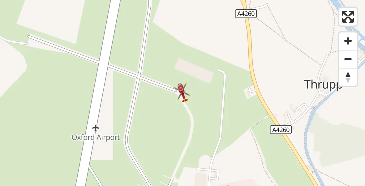 Flight route Air Ambulance Helicopter London Oxford Airport - London Oxford Airport, 21 September 2026, 13:33