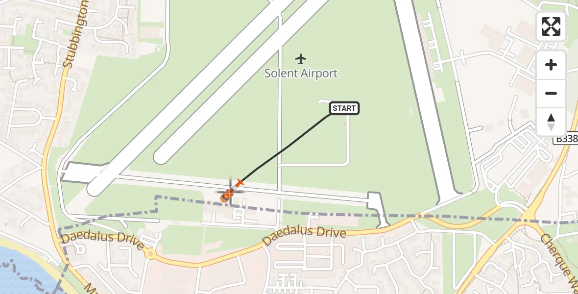 Flight route Coastguard Helicopter Solent Airport - Solent Airport, 21 September 2026, 15:39