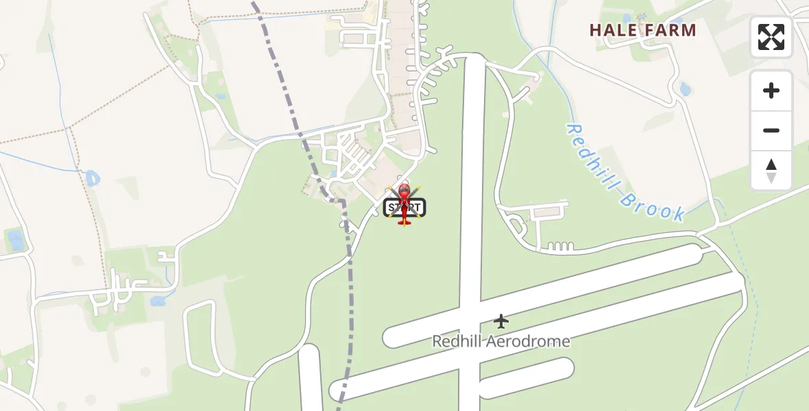 Flight route Air Ambulance Helicopter Redhill Aerodrome - Redhill Aerodrome, 21 September 2026, 17:47