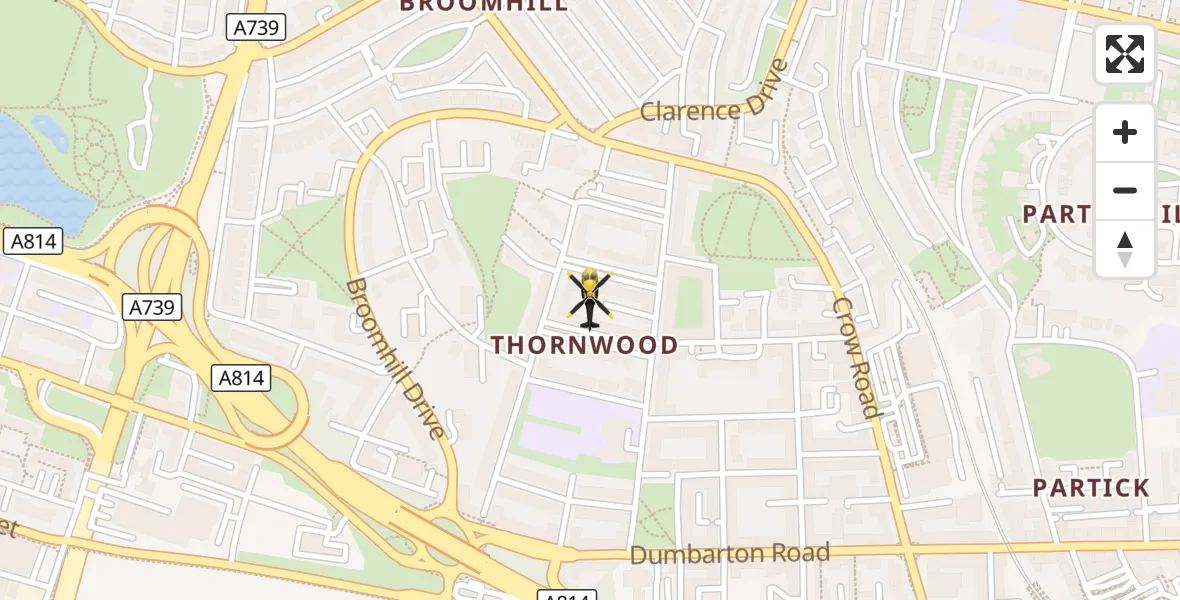 Flight route Police Helicopter Glasgow - Glasgow, 21 September 2026, 17:49