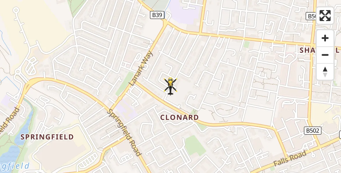Flight route Police Helicopter Belfast City District - Belfast City District, 21 September 2026, 21:14