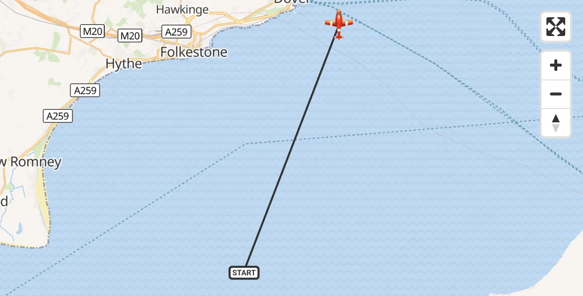 Flight route Coastguard Drone English Channel - English Channel, 22 September 2026, 04:55