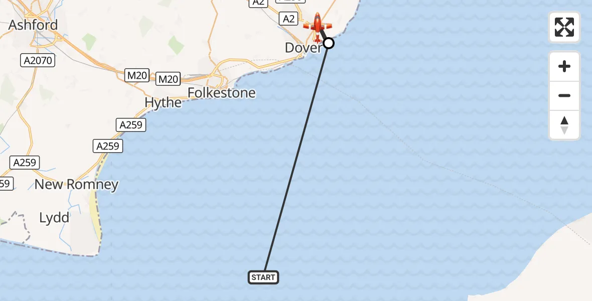 Flight route Coastguard Drone English Channel - Dover, 22 September 2026, 04:58