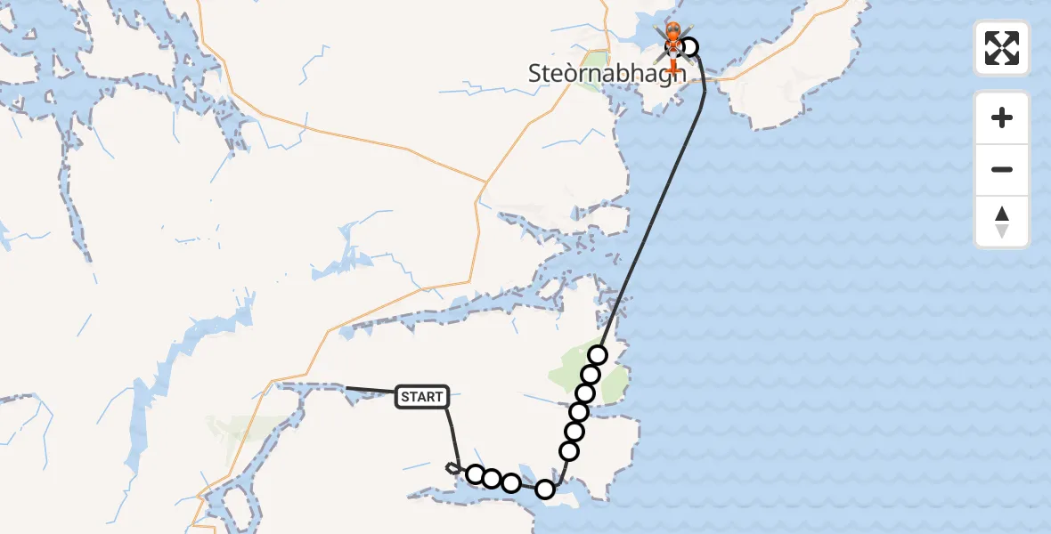 Flight route Coastguard Helicopter Eisgein - Stornoway Airport, 22 September 2026, 10:38