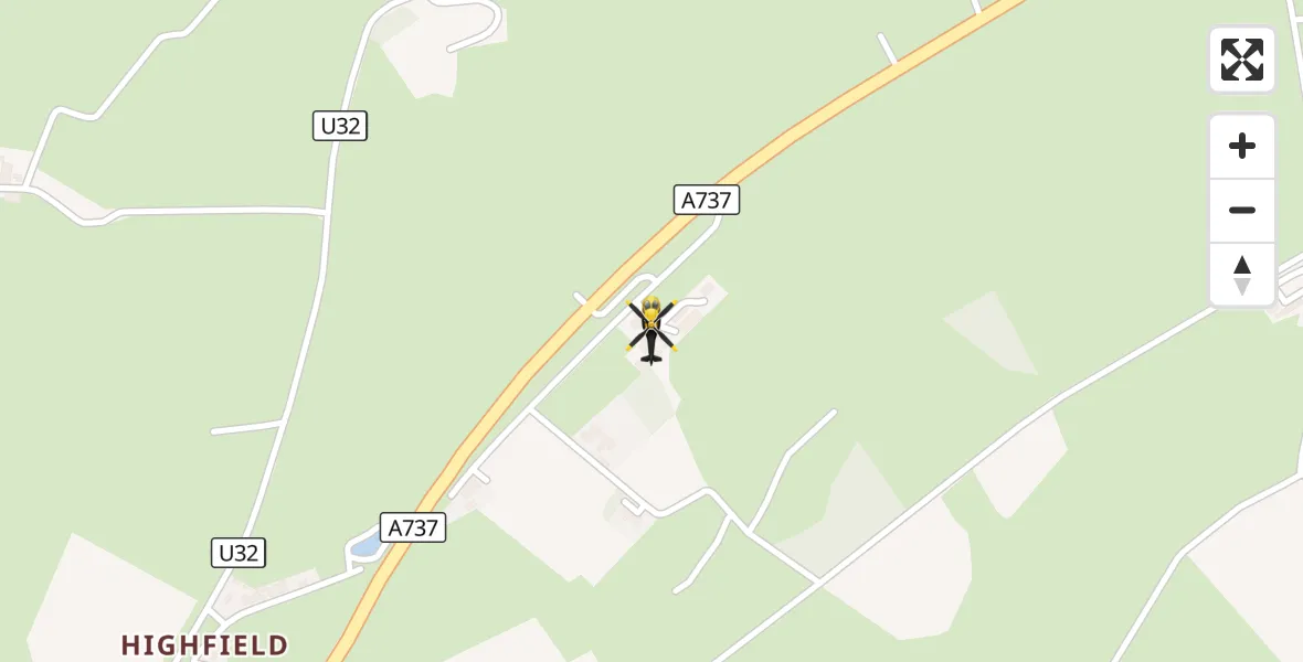 Flight route Police Helicopter Dalry - Dalry, 22 September 2026, 10:49