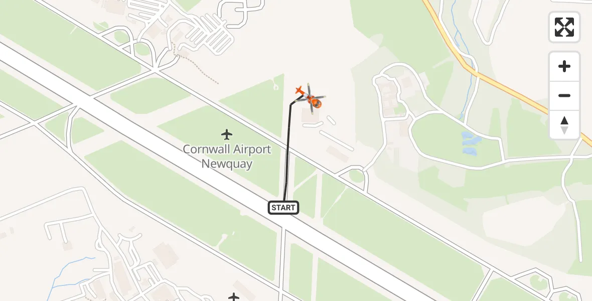 Flight route Coastguard Helicopter Cornwall Airport Newquay - Cornwall Airport Newquay, 22 September 2026, 12:07