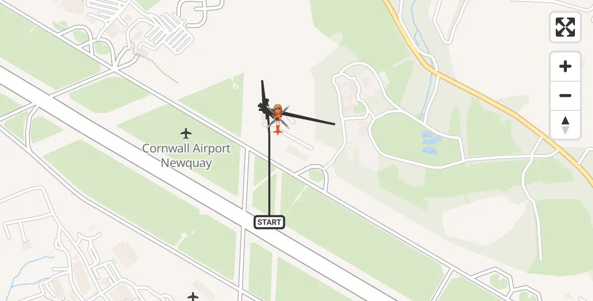 Flight route Coastguard Helicopter Cornwall Airport Newquay - Cornwall Airport Newquay, 22 September 2026, 12:55