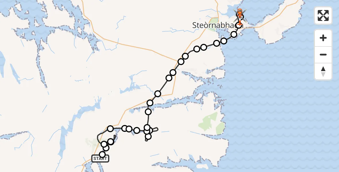 Flight route Coastguard Helicopter Cnoc an Eòin - Stornoway Airport, 22 September 2026, 13:37
