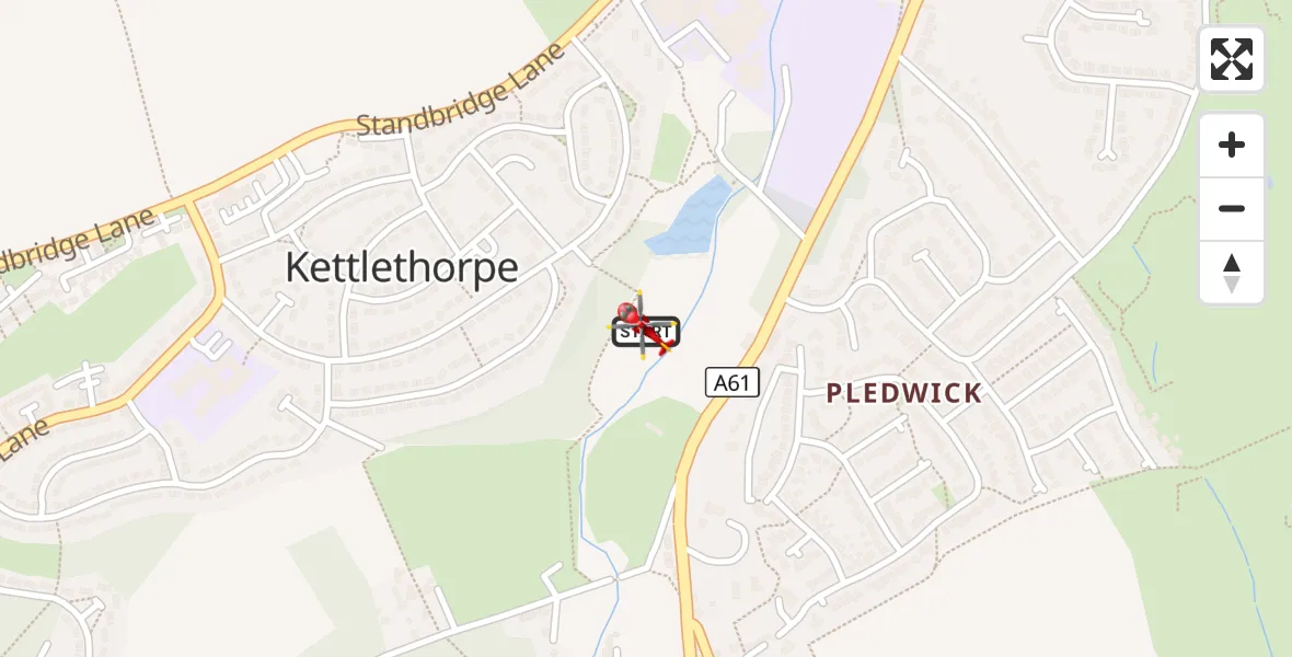 Flight route Air Ambulance Helicopter Kettlethorpe - Kettlethorpe, 22 September 2026, 13:40