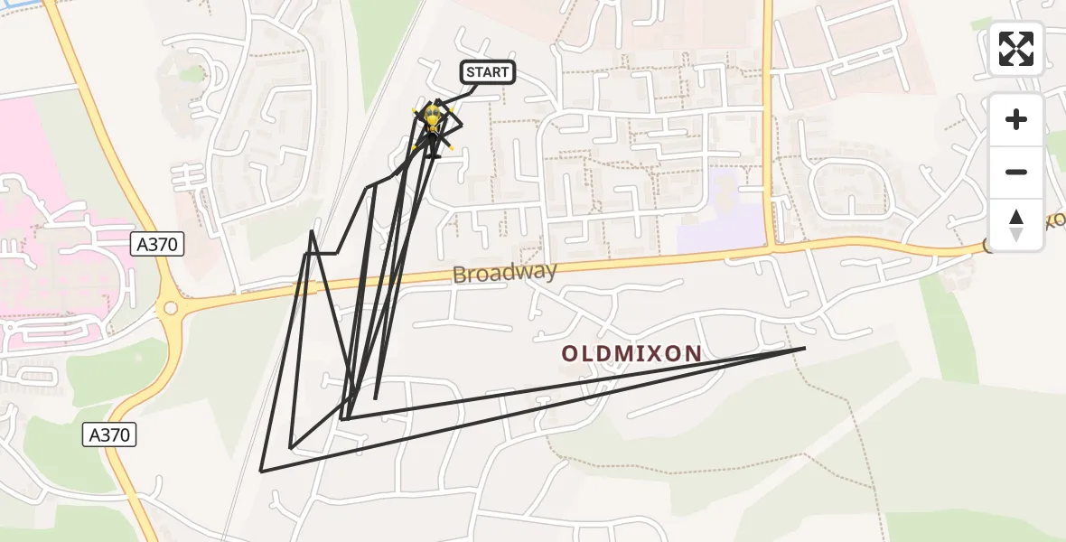 Flight route Police Helicopter Weston-super-Mare - Weston-super-Mare, 22 September 2026, 13:47