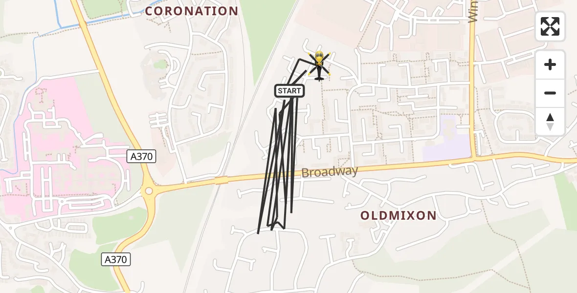 Flight route Police Helicopter Weston-super-Mare - Weston-super-Mare, 22 September 2026, 14:04