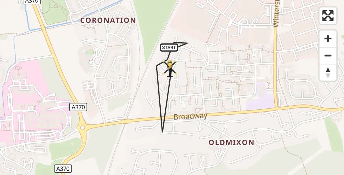 Flight route Police Helicopter Weston-super-Mare - Weston-super-Mare, 22 September 2026, 14:14