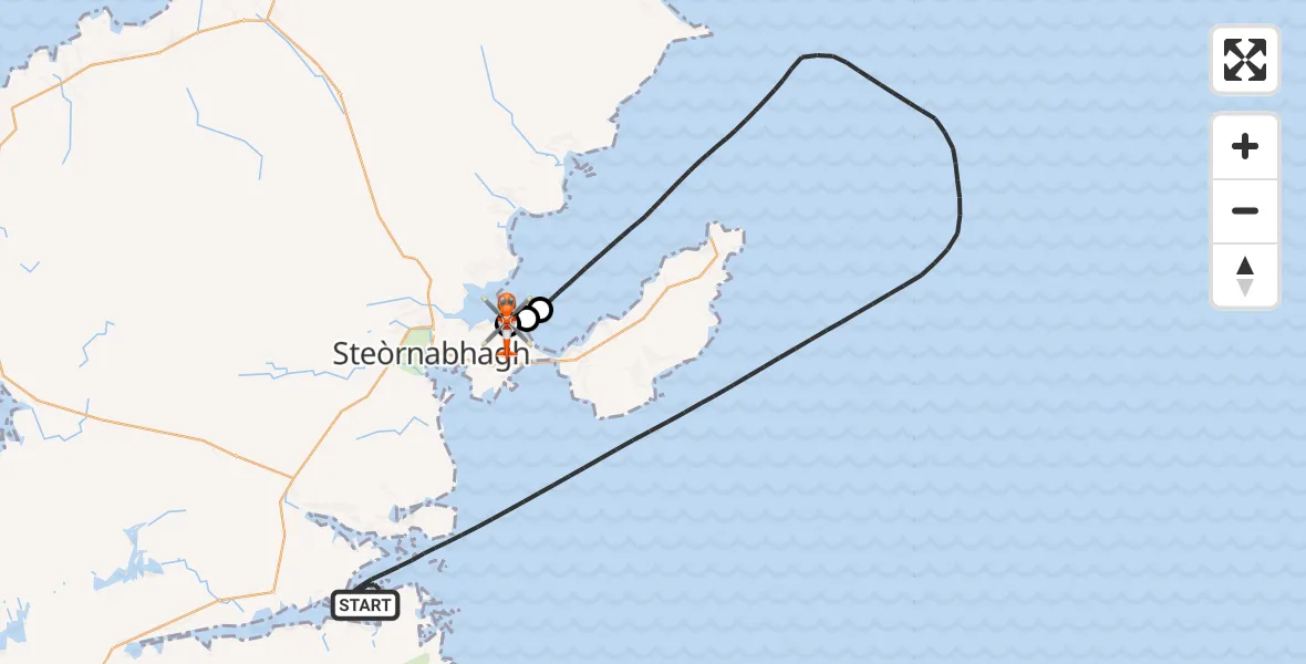 Flight route Coastguard Helicopter Inner Seas - Stornoway Airport, 22 September 2026, 14:49