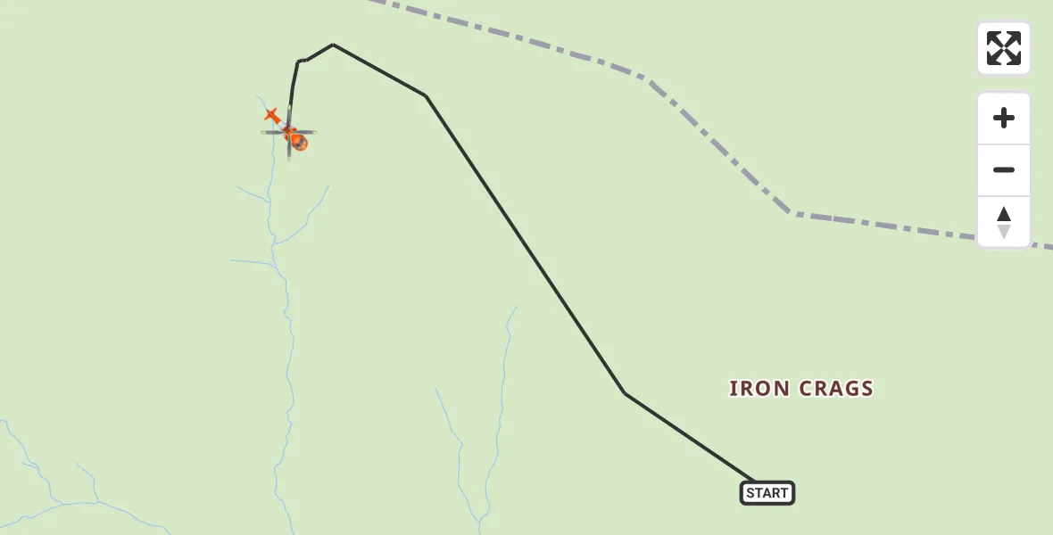 Flight route Coastguard Helicopter Mungrisdale - Mungrisdale, 22 September 2026, 15:07