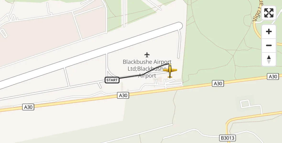 Flight route Police Aircraft Blackbushe Airport - Blackbushe Airport, 22 September 2026, 15:49