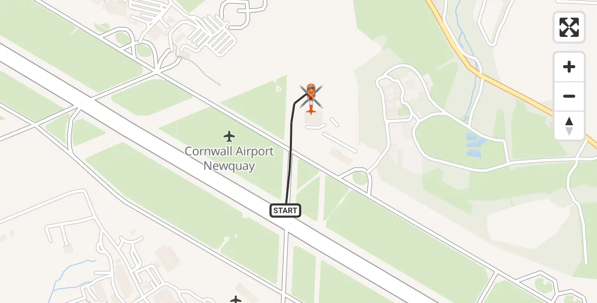 Flight route Coastguard Helicopter Cornwall Airport Newquay - Cornwall Airport Newquay, 22 September 2026, 15:49