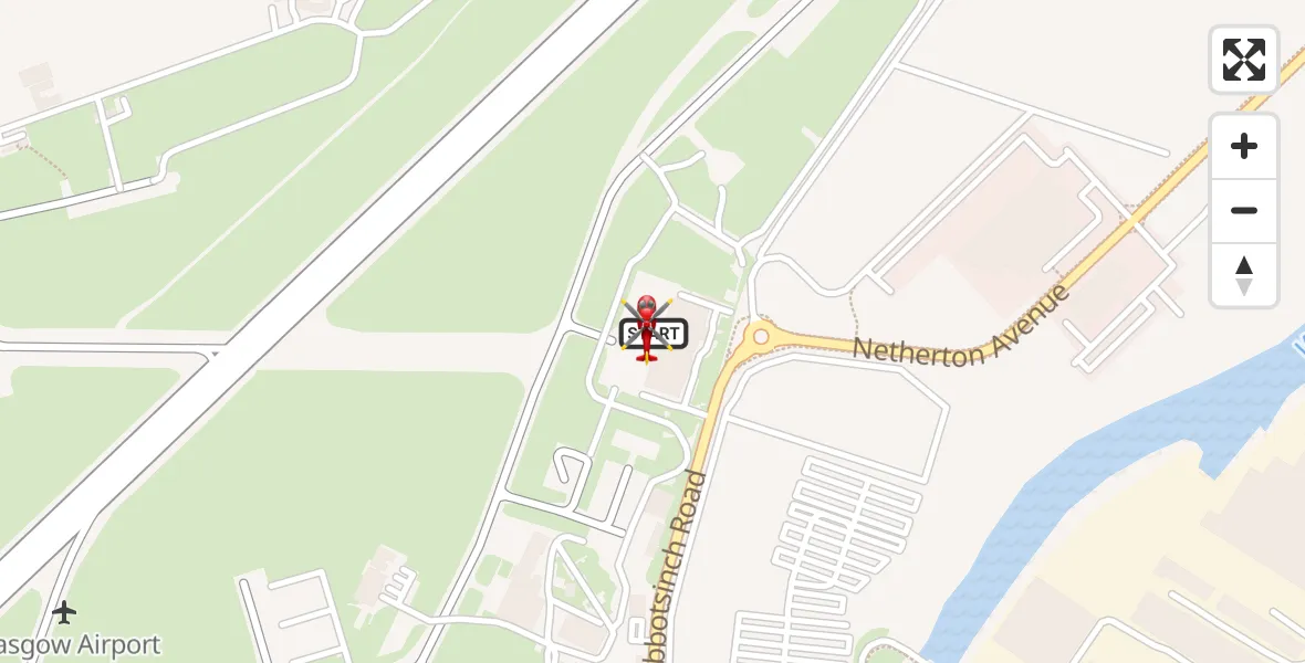 Flight route Air Ambulance Helicopter Glasgow Airport - Glasgow Airport, 22 September 2026, 16:08