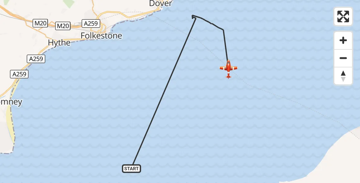 Flight route Coastguard Drone English Channel - English Channel, 23 September 2026, 01:13