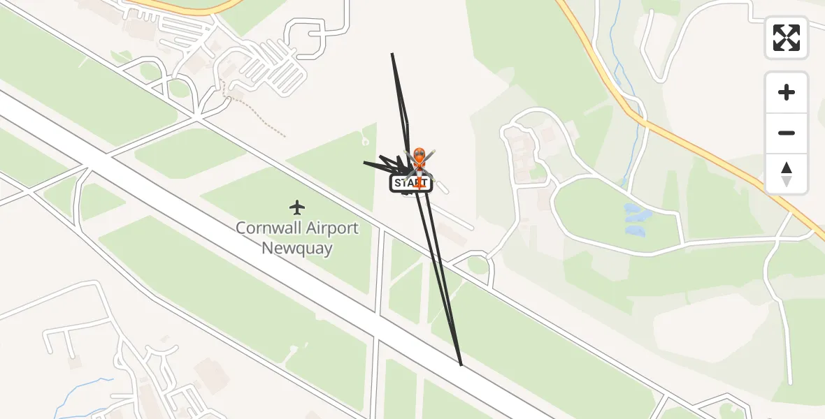 Flight route Coastguard Helicopter Cornwall Airport Newquay - Cornwall Airport Newquay, 23 September 2026, 07:13