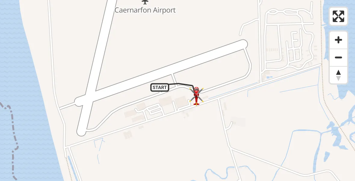 Flight route Air Ambulance Helicopter Caernarfon Airport - Caernarfon Airport, 23 September 2026, 08:40